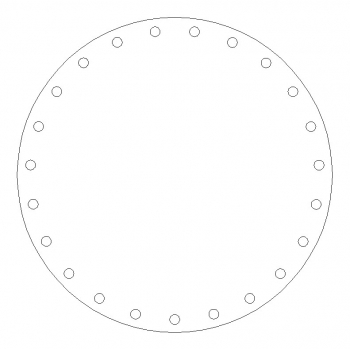8" Oak Veneer Round Drilled 23 Holes @ 1/4" Diameter
